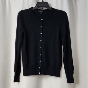 J Crew Black Button-Up Cardigan